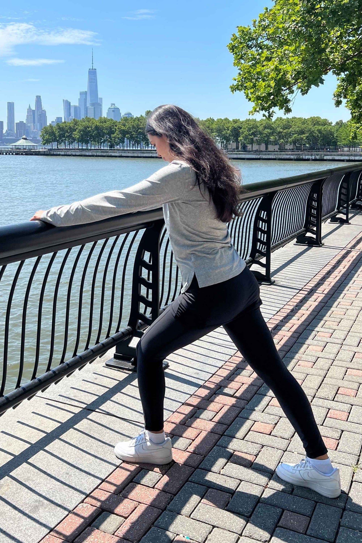 Black 7/8th's Length Skirted Leggings with Pockets