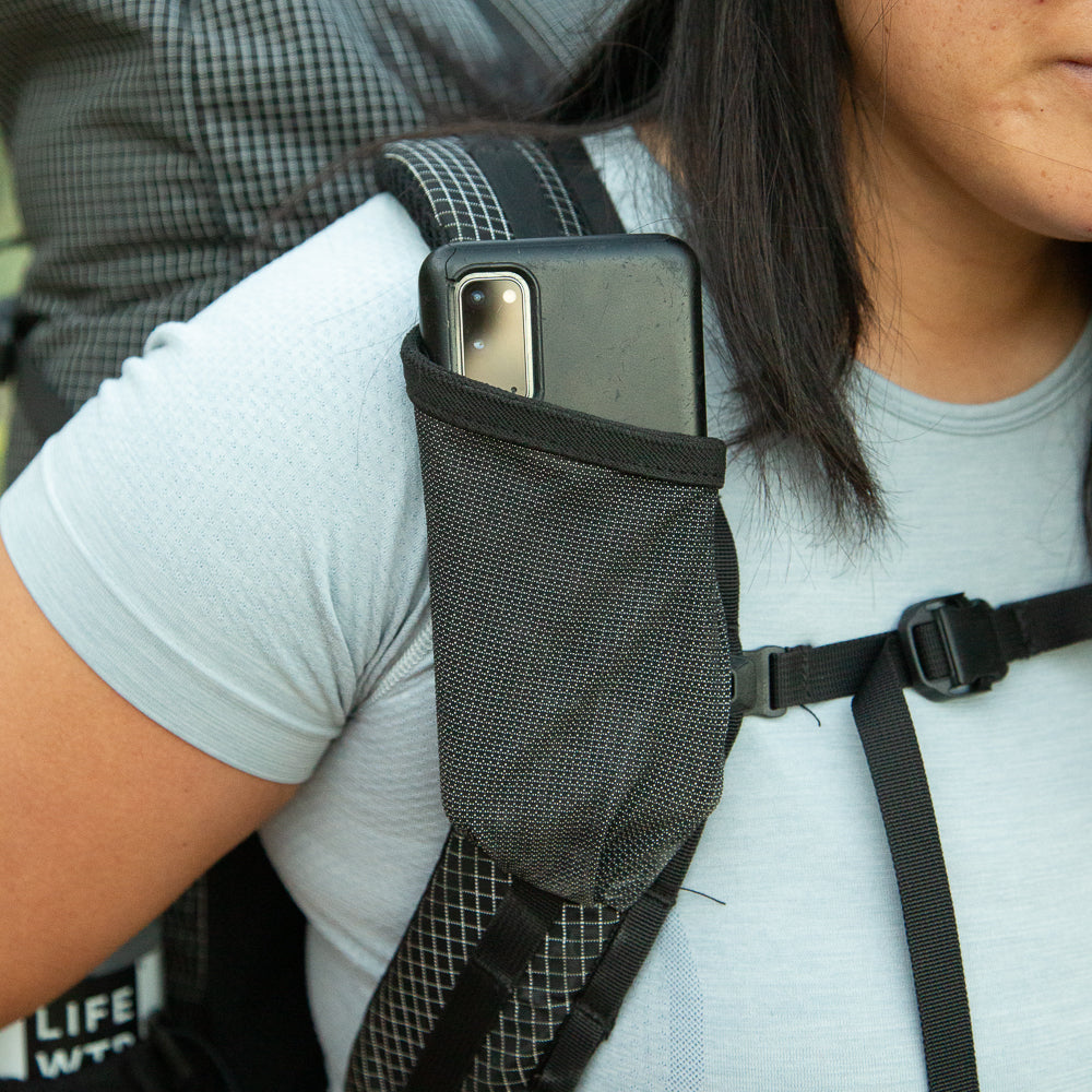 phone holder on trail backpack