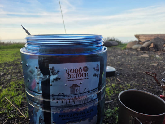 good detour Five Lentils Dal food nutrition pack on trail
