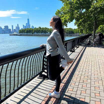 Sol Sister Sport: Black 7/8th's Length Skirted Leggings with Pockets