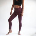 Sol Sister Sport: Maroon Skirted Leggings with Pockets 7/8th's Ankle Length