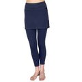 Sol Sister Sport: Midnight Dark Navy Blue 7/8th's Ankle Length Skirted Leggings with Pockets