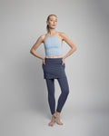 Sol Sister Sport: Nordic Dusk Blue Grey 7/8th's Ankle Length Skirted Leggings with Pockets