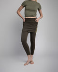Sol Sister Sport: Olive 7/8th's Ankle Length Skirted Leggings with Pockets